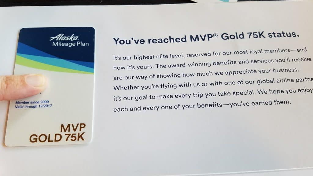 Alaska Airlines MVP Gold 75K