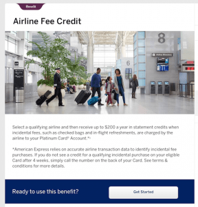 Amex Platinum Airline Fee Reimbursement