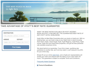 Hyatt Best Rate Guarantee Change