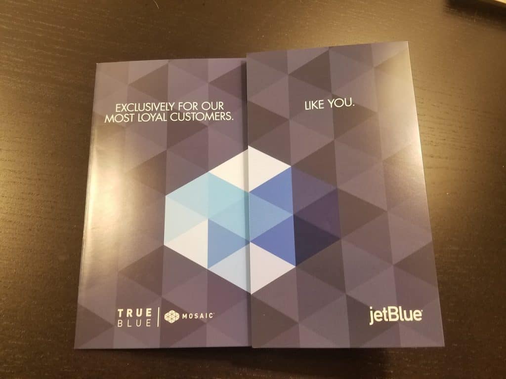 JetBlue TrueBlue Mosaic welcome kit