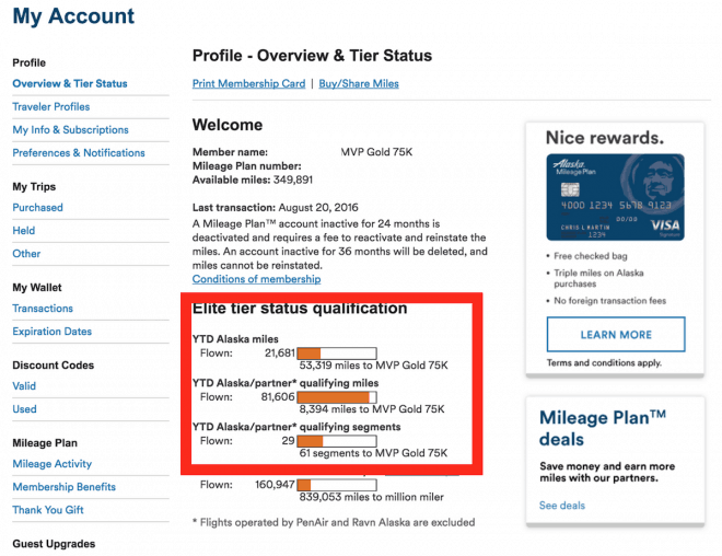 Alaska Airlines Mileage Plan Explained Part 1 Elite Status SingleFlyer