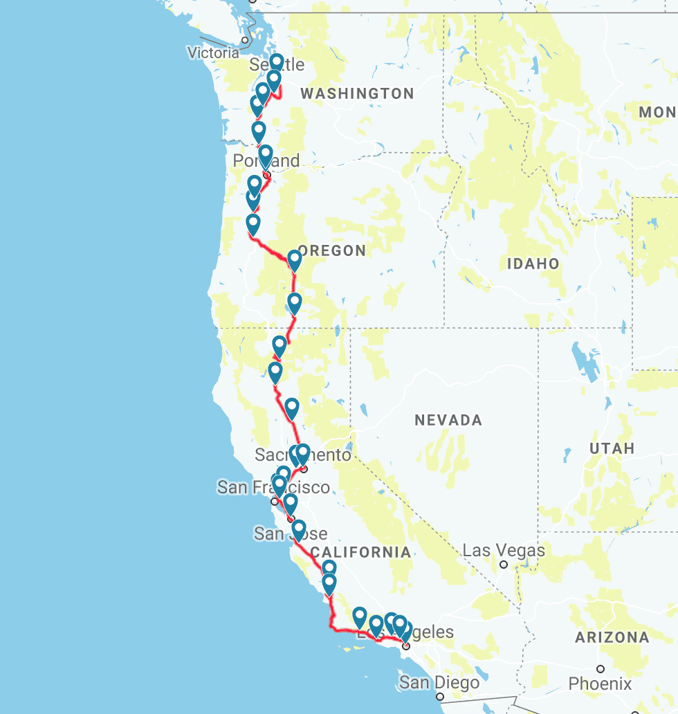Amtrak Starlight Route Map World Map